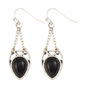 Mialisia Amour black onyx and silver dangle earrings